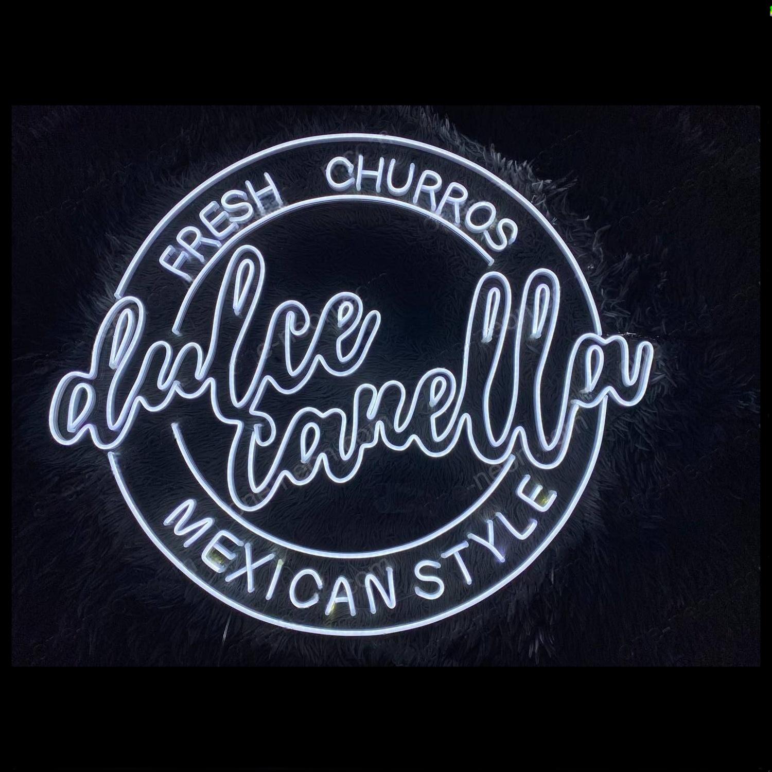 Dulce Canella White Led Neon Sign For Mexican Style Churros Shop Decor | Shineneon