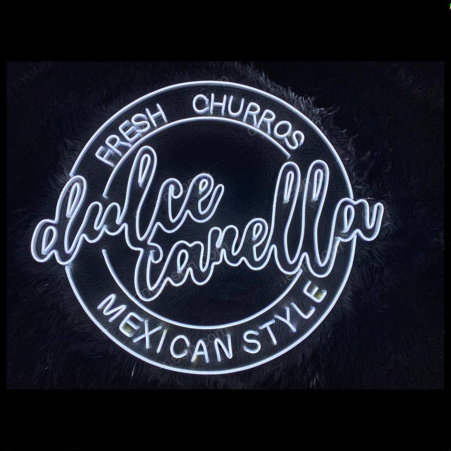 Dulce Canella White Led Neon Sign For Mexican Style Churros Shop Decor | Shineneon