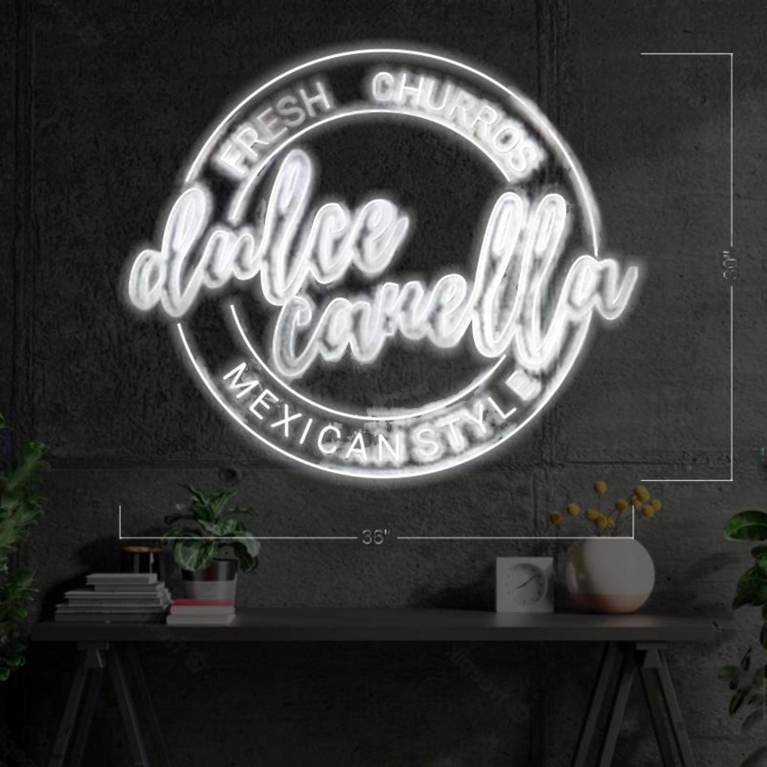 Dulce Canella White Led Neon Sign For Mexican Style Churros Shop Decor | Shineneon