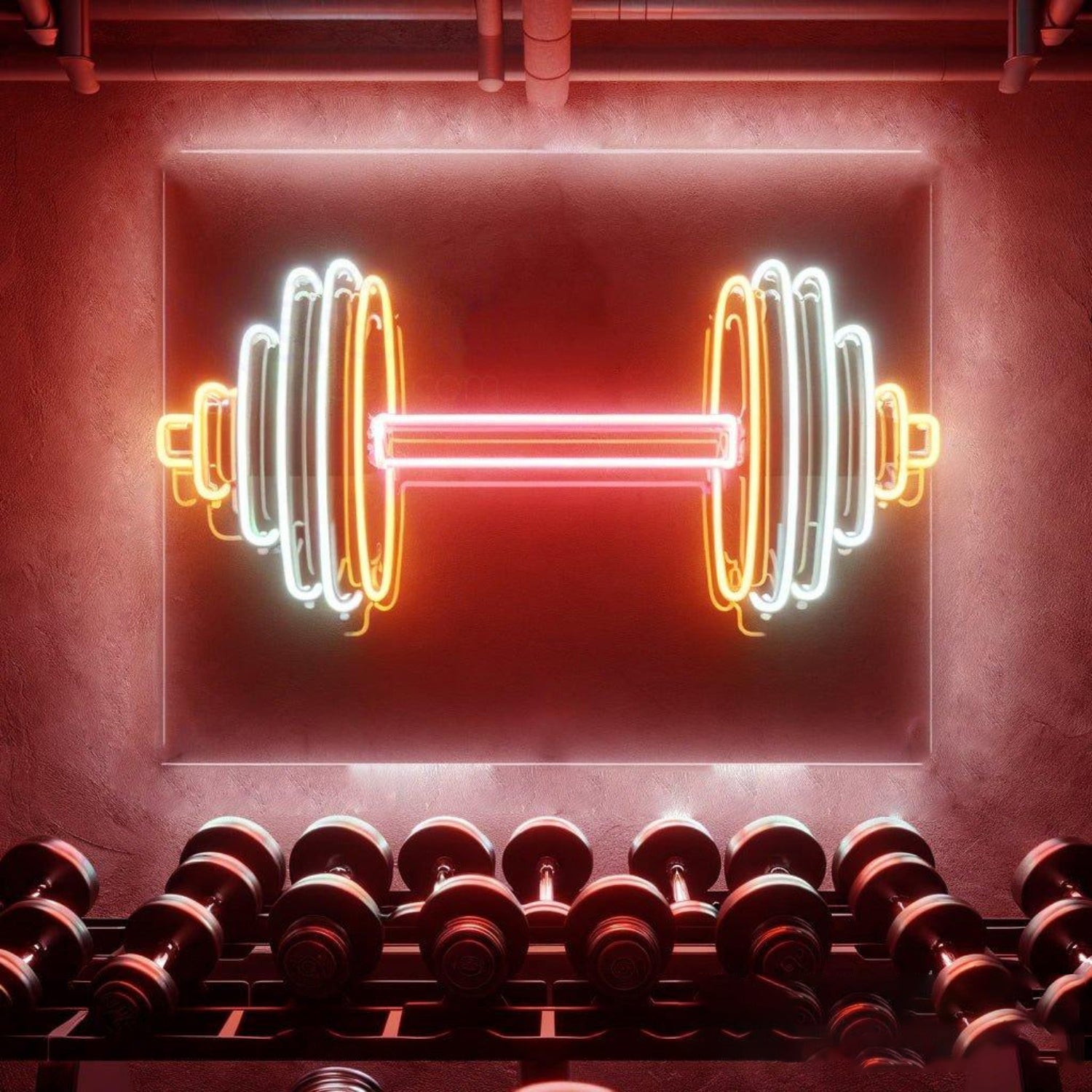 Dumbbell Red Blue White Led Neon Sign For Gym Home Decor | Shineneon