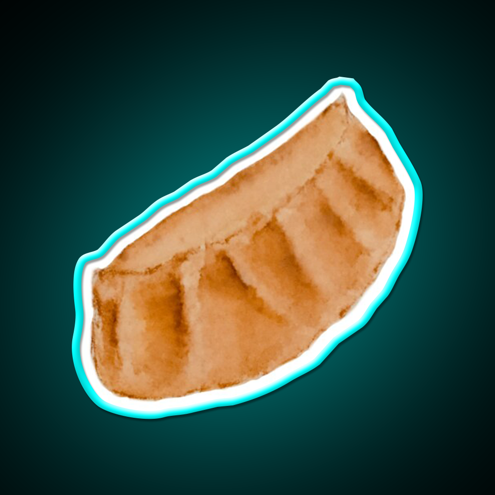 Dumpling Watercolour Illustration Pink Led Neon Sign Chinese Food Rgb Color