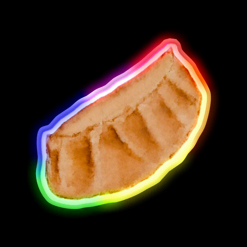 Dumpling Watercolour Illustration Pink Led Neon Sign Chinese Food Rgb Color