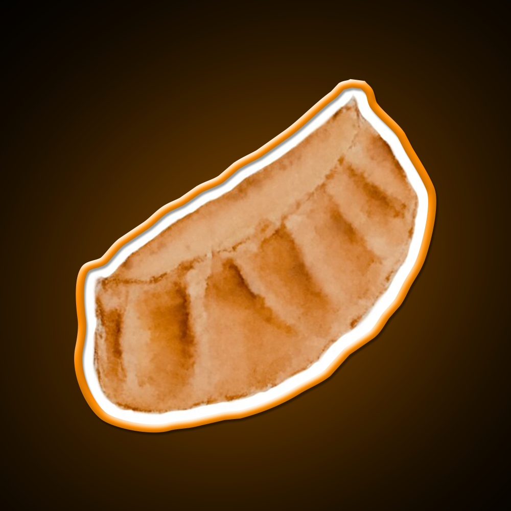 Dumpling Watercolour Illustration Pink Led Neon Sign Chinese Food Rgb Color