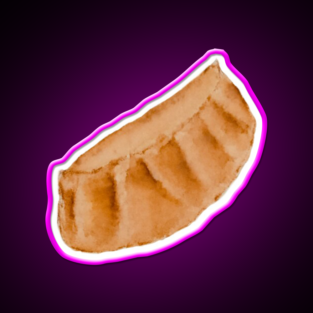 Dumpling Watercolour Illustration Pink Led Neon Sign Chinese Food Rgb Color