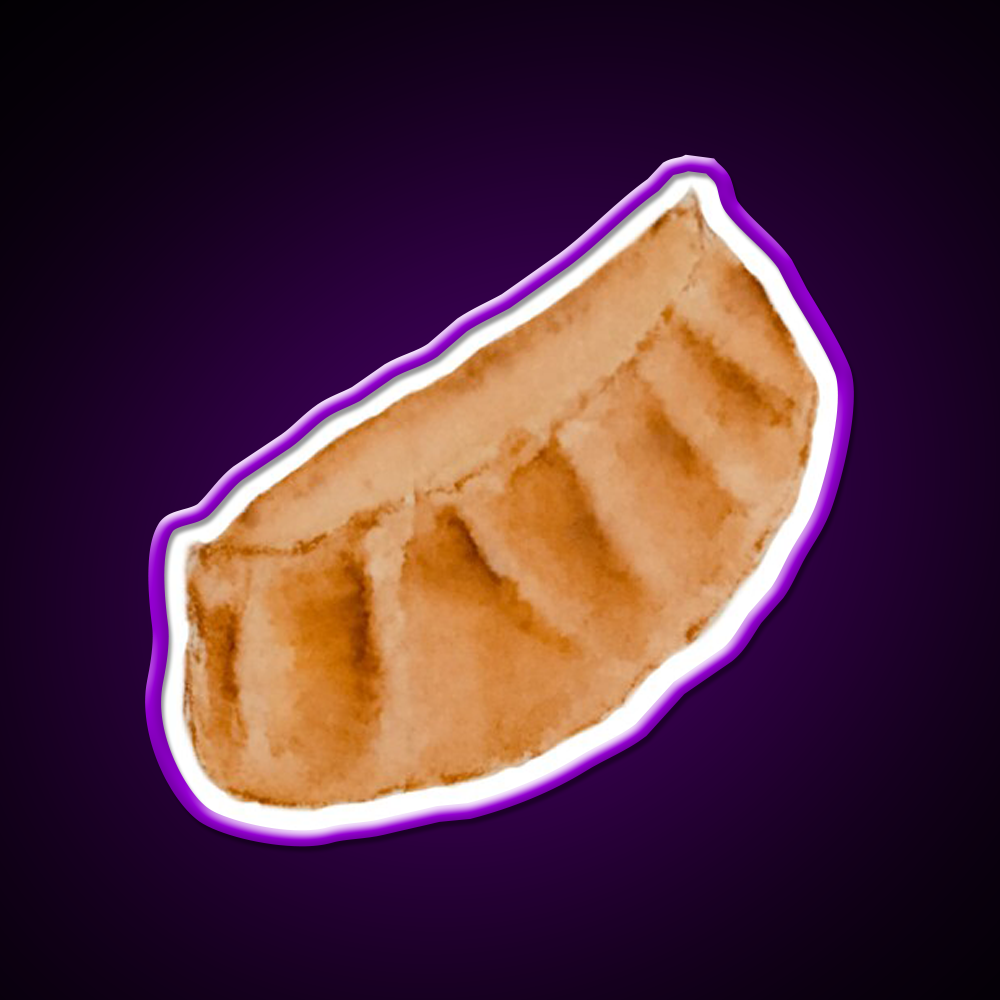 Dumpling Watercolour Illustration Pink Led Neon Sign Chinese Food Rgb Color