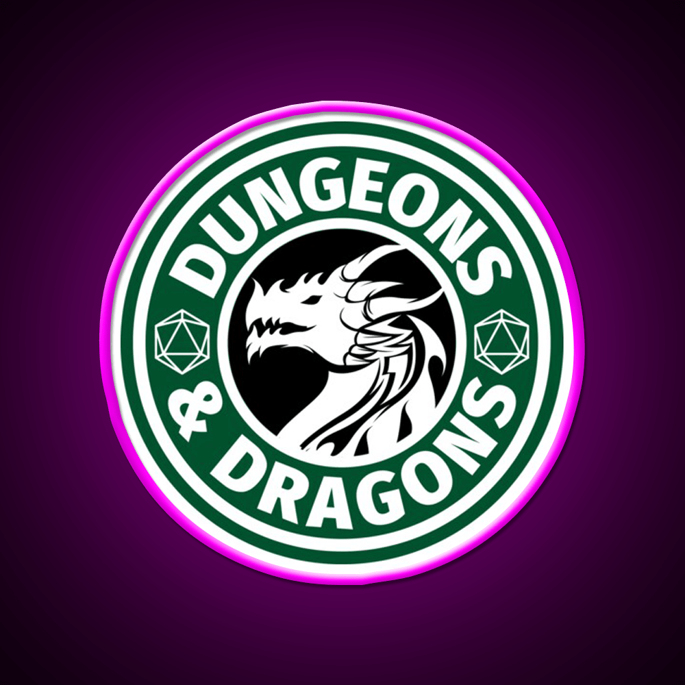 Dungeons And Dragons Logo Cafe Led Neon Sign Espresso Bar Art Rgb Color - Shineneon