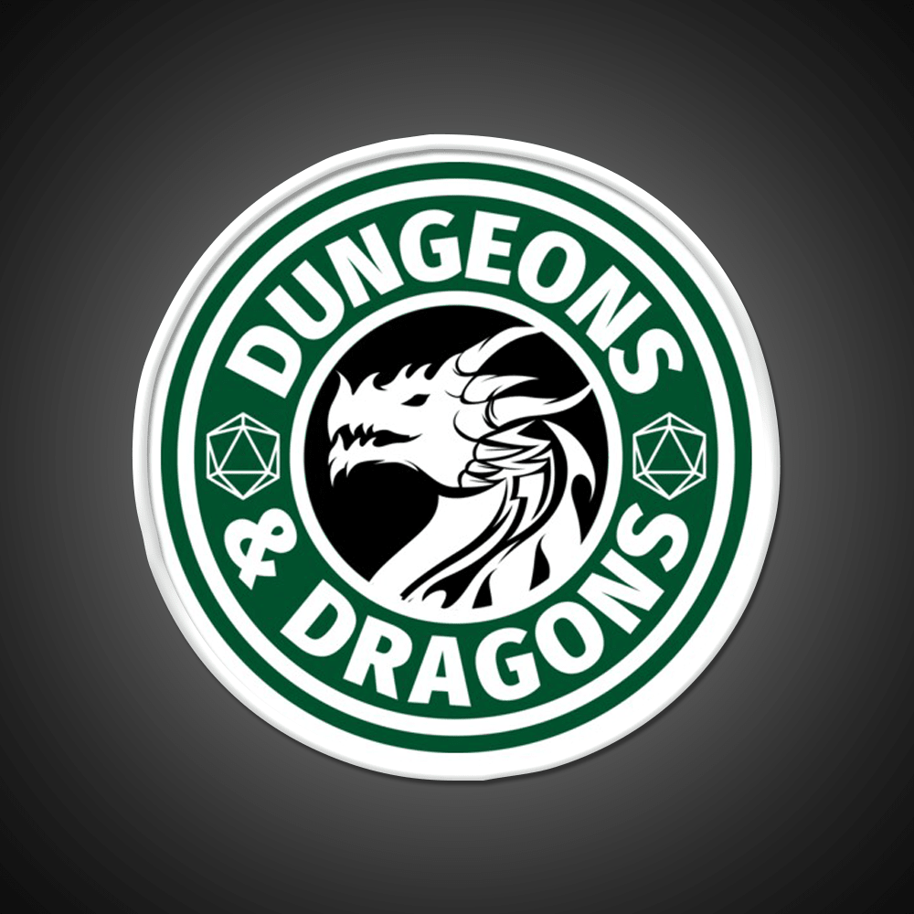 Dungeons And Dragons Logo Cafe Led Neon Sign Espresso Bar Art Rgb Color - Shineneon