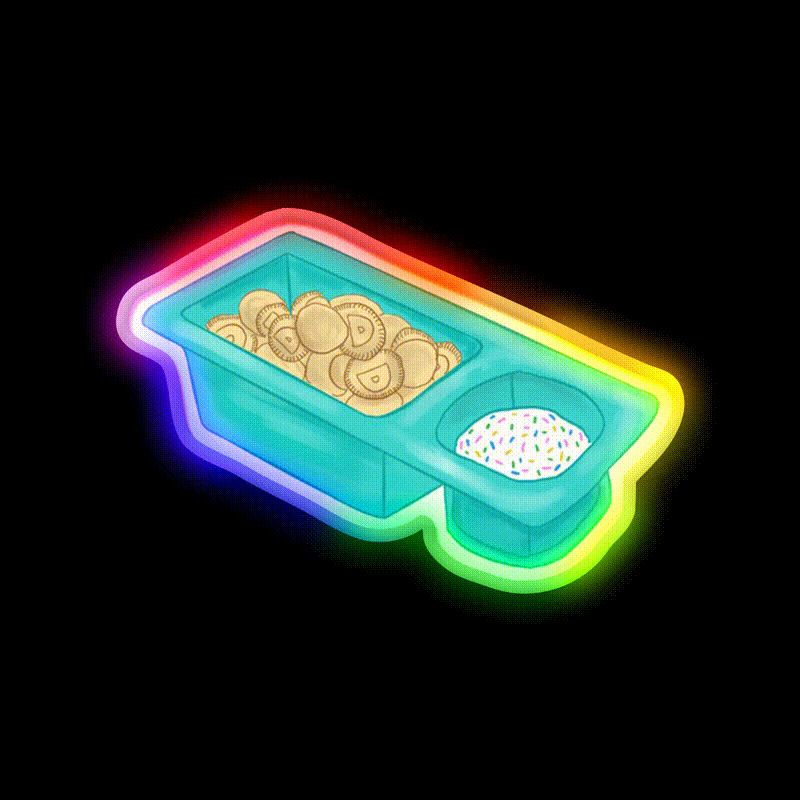 Dunkaroo Snack Food Led Neon Sign Rgb Color - LED neon sign close-up detail