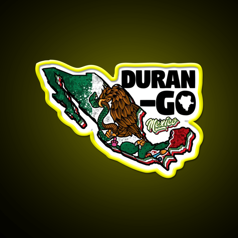 Durango Map Of Mexico Party Drink Tequila Led Neon Sign Rgb Color - Shineneon