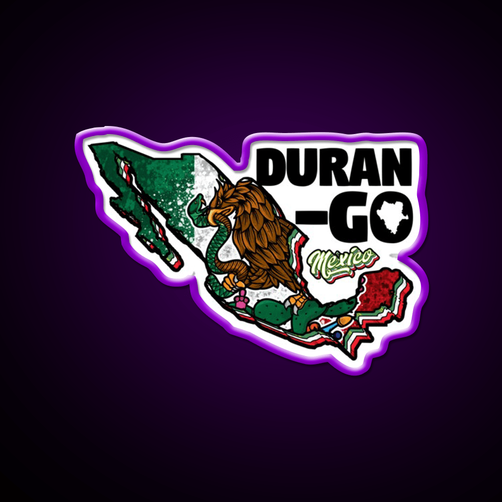 Durango Map Of Mexico Party Drink Tequila Led Neon Sign Rgb Color - Shineneon