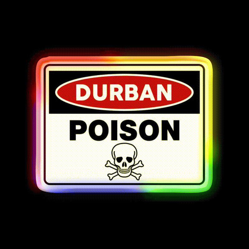 Durban Poison Hemp Inspired Green Leaf Led Neon Sign Rgb Color - LED neon sign close-up detail