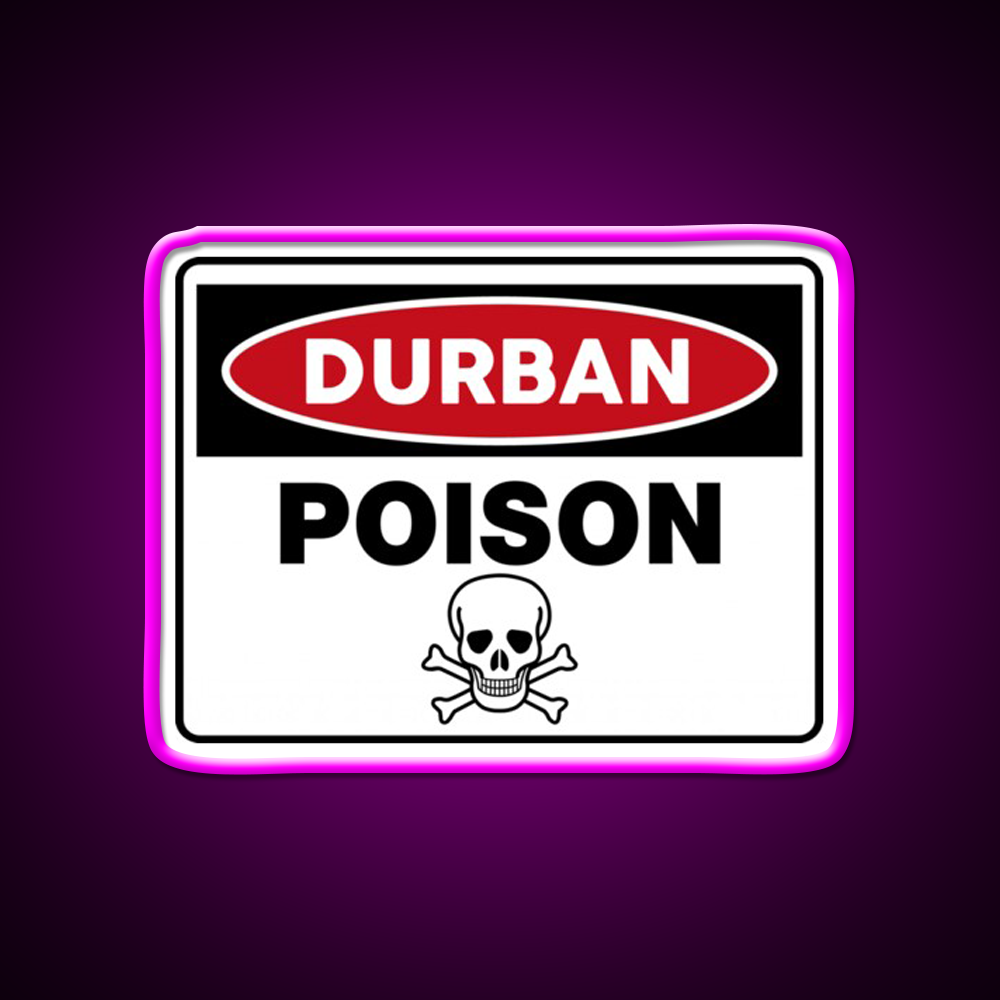 Durban Poison Hemp Inspired Green Leaf Led Neon Sign Rgb Color - Neon sign mounted on wall in room