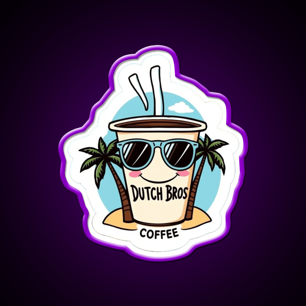Dutch Bros Coffee Cup With Shades Cafe Led Neon Sign Espresso Bar Art Rgb Color - Shineneon
