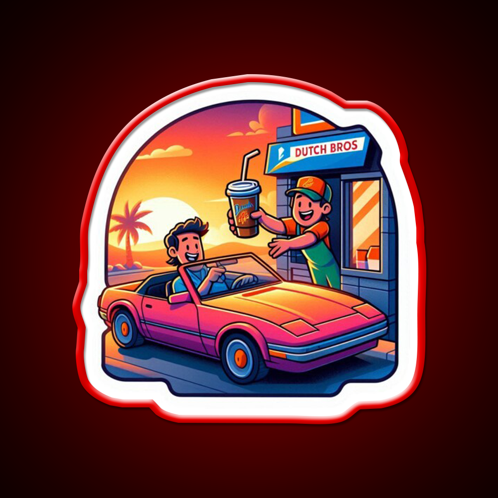 Dutch Bros Drive Thru Vibes Cafe Led Neon Sign Espresso Bar Art Rgb Color