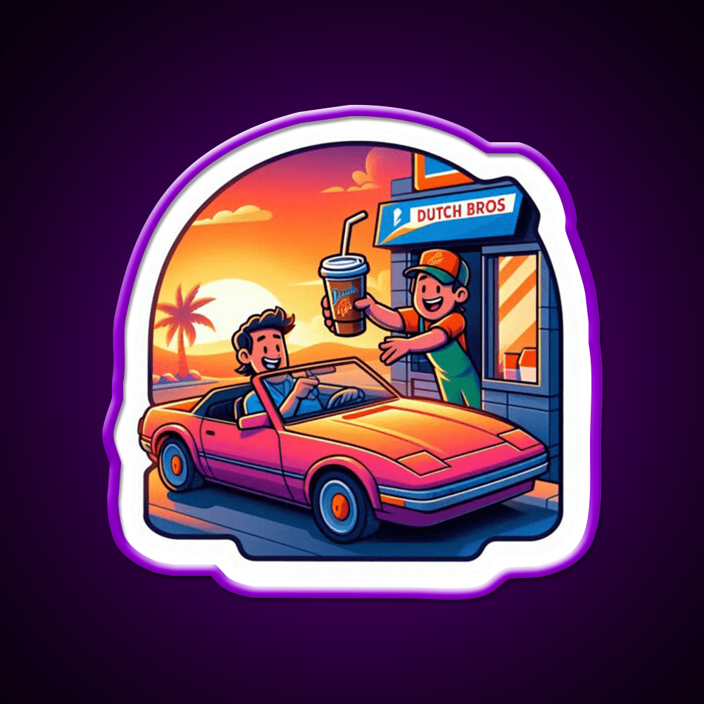 Dutch Bros Drive Thru Vibes Cafe Led Neon Sign Espresso Bar Art Rgb Color - Shineneon