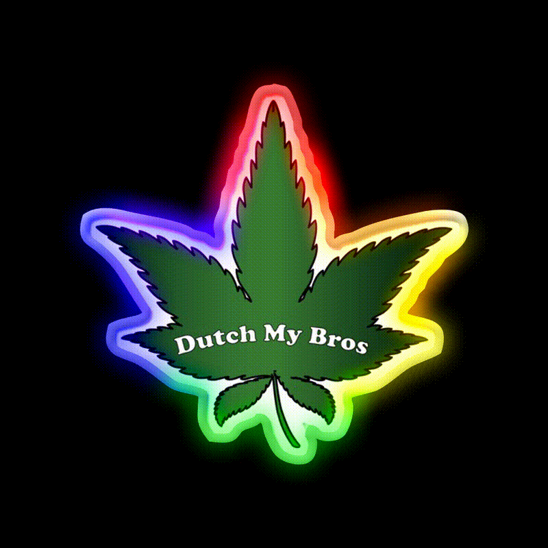 Dutch My Bros Hemp Inspired Green Leaf Led Neon Sign Rgb Color - LED neon sign close-up detail