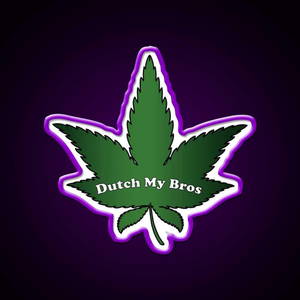 Dutch My Bros Hemp Inspired Green Leaf Led Neon Sign Rgb Color - Shineneon