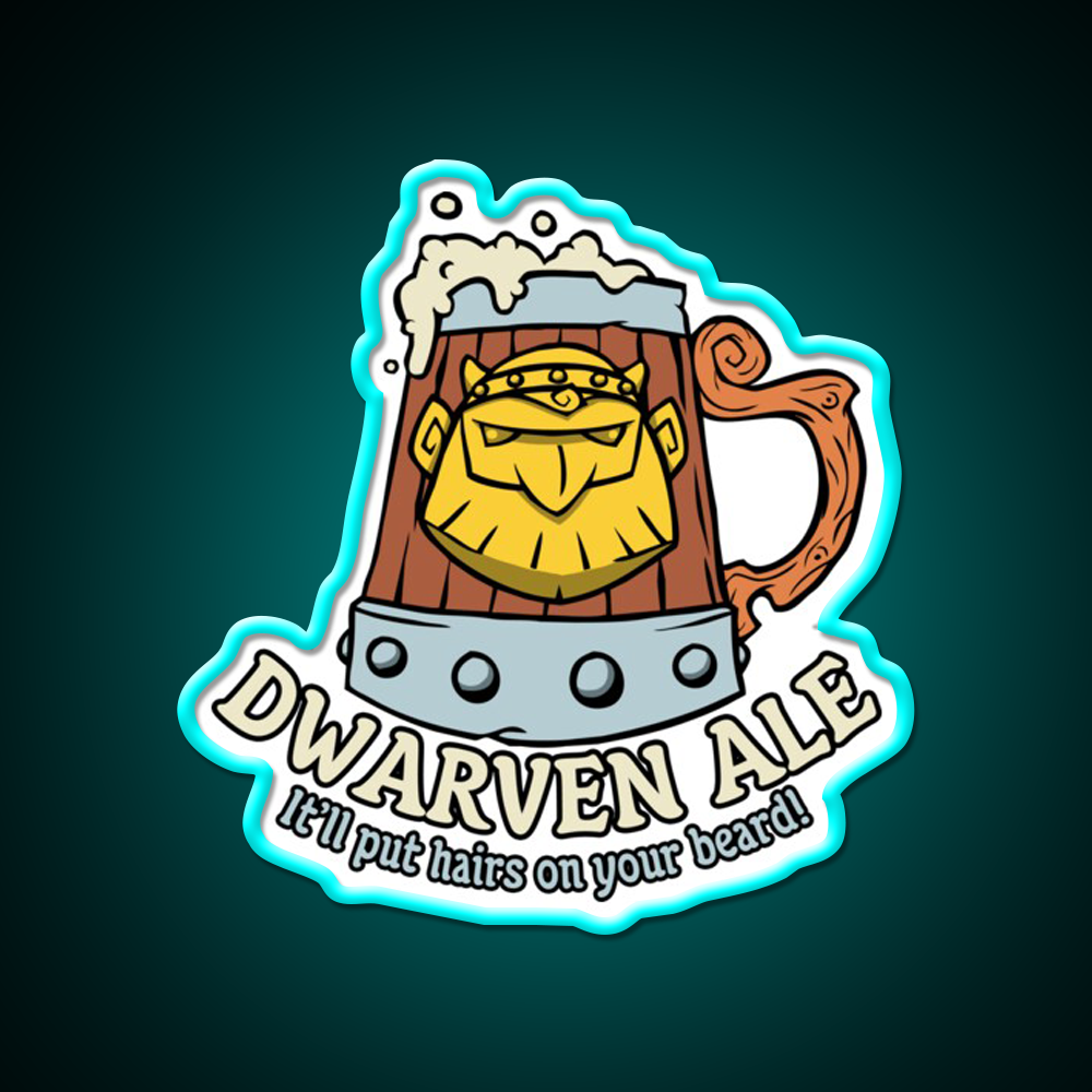 Dwarven Ale Beer Bar Decor Led Neon Sign Rgb Color - Size and dimension reference