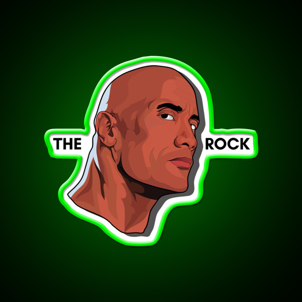 Dwayne Johnson Illustration Artwork Gym Fitness Led Neon Sign Rgb Color