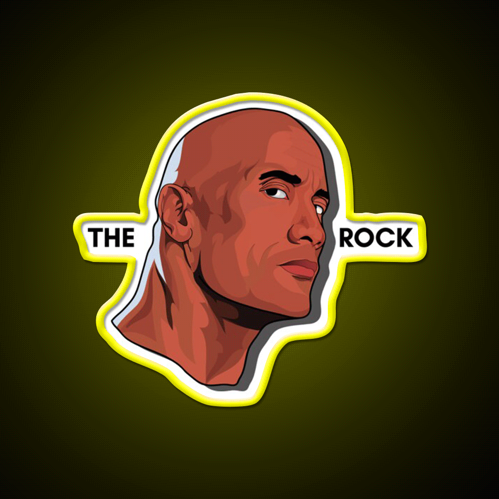 Dwayne Johnson Illustration Artwork Gym Fitness Led Neon Sign Rgb Color