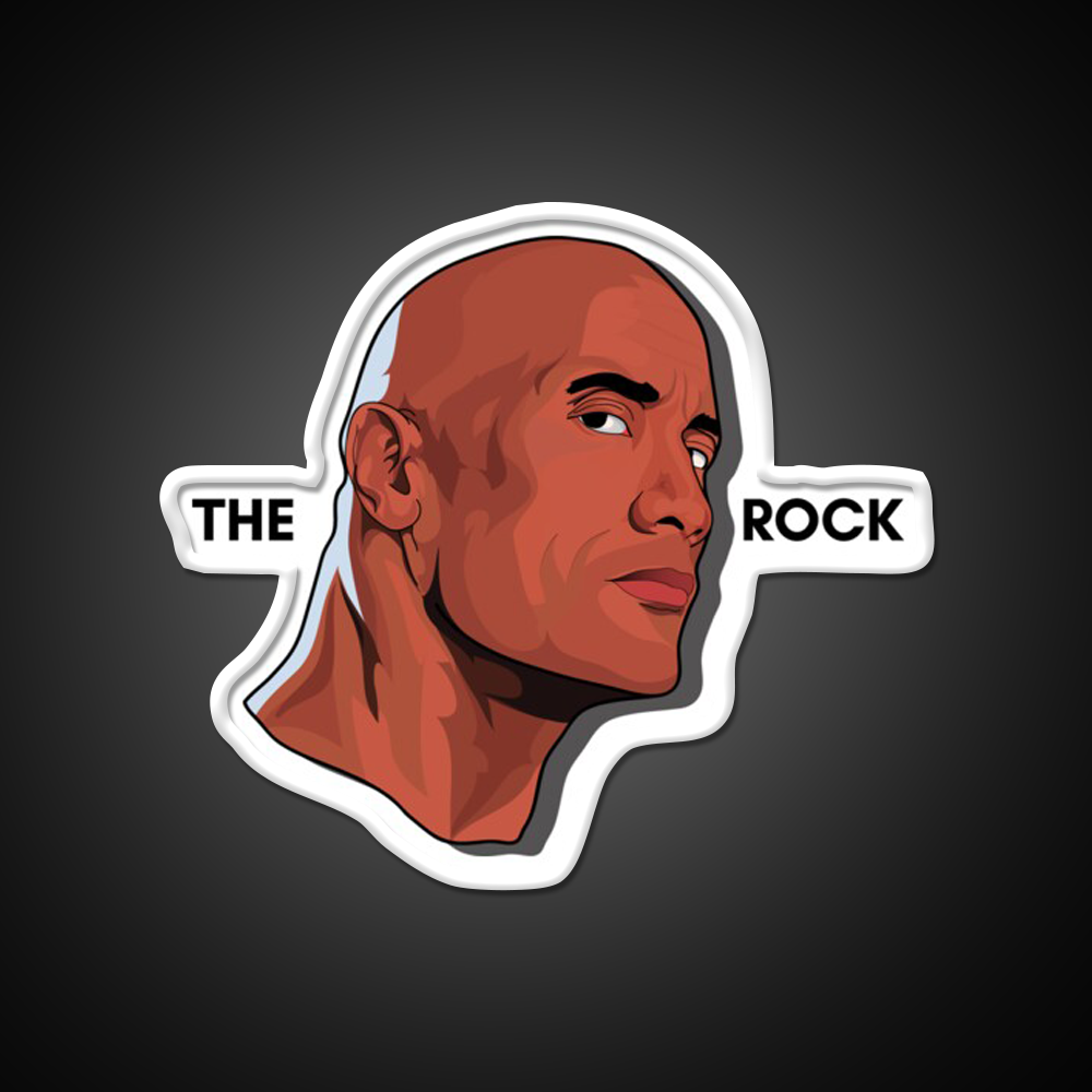 Dwayne Johnson Illustration Artwork Gym Fitness Led Neon Sign Rgb Color