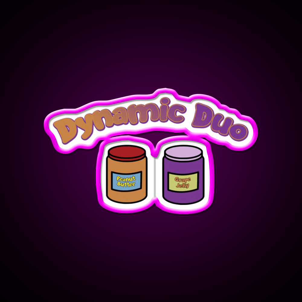 Dynamic Duo Pb And J Snack Food Led Neon Sign Rgb Color - Shineneon