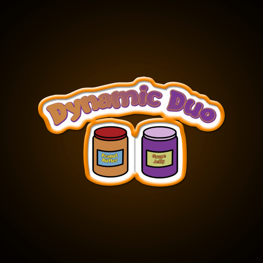 Dynamic Duo Pb And J Snack Food Led Neon Sign Rgb Color - Shineneon
