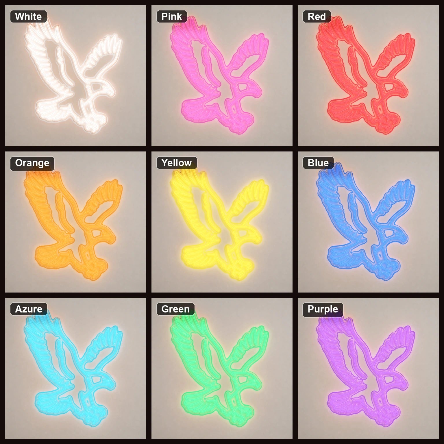 Eagle Bird LED Neon Sign color grid