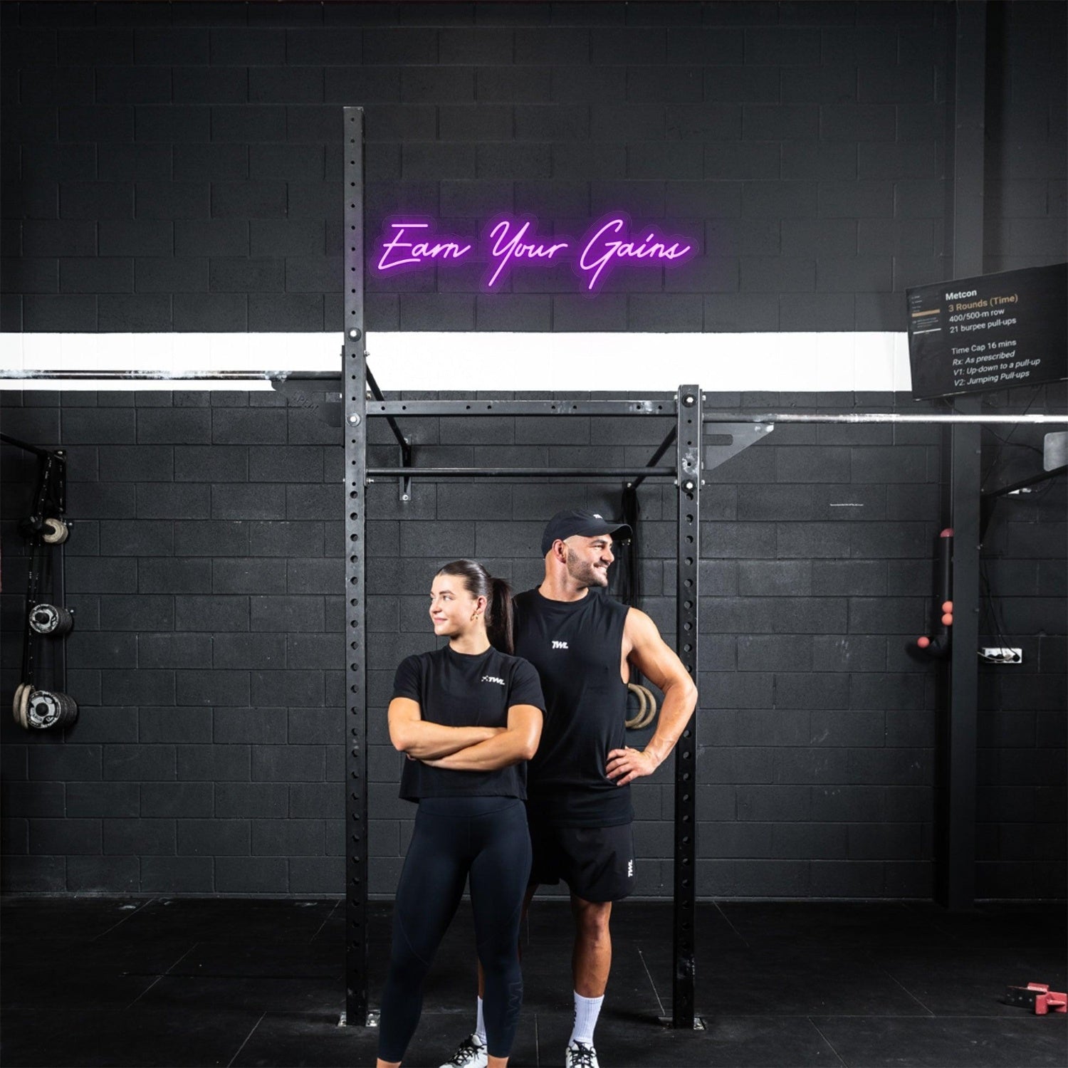 Earn Your Gains Bright Green Handwritten Led Neon Sign For Gym Wall | Shineneon