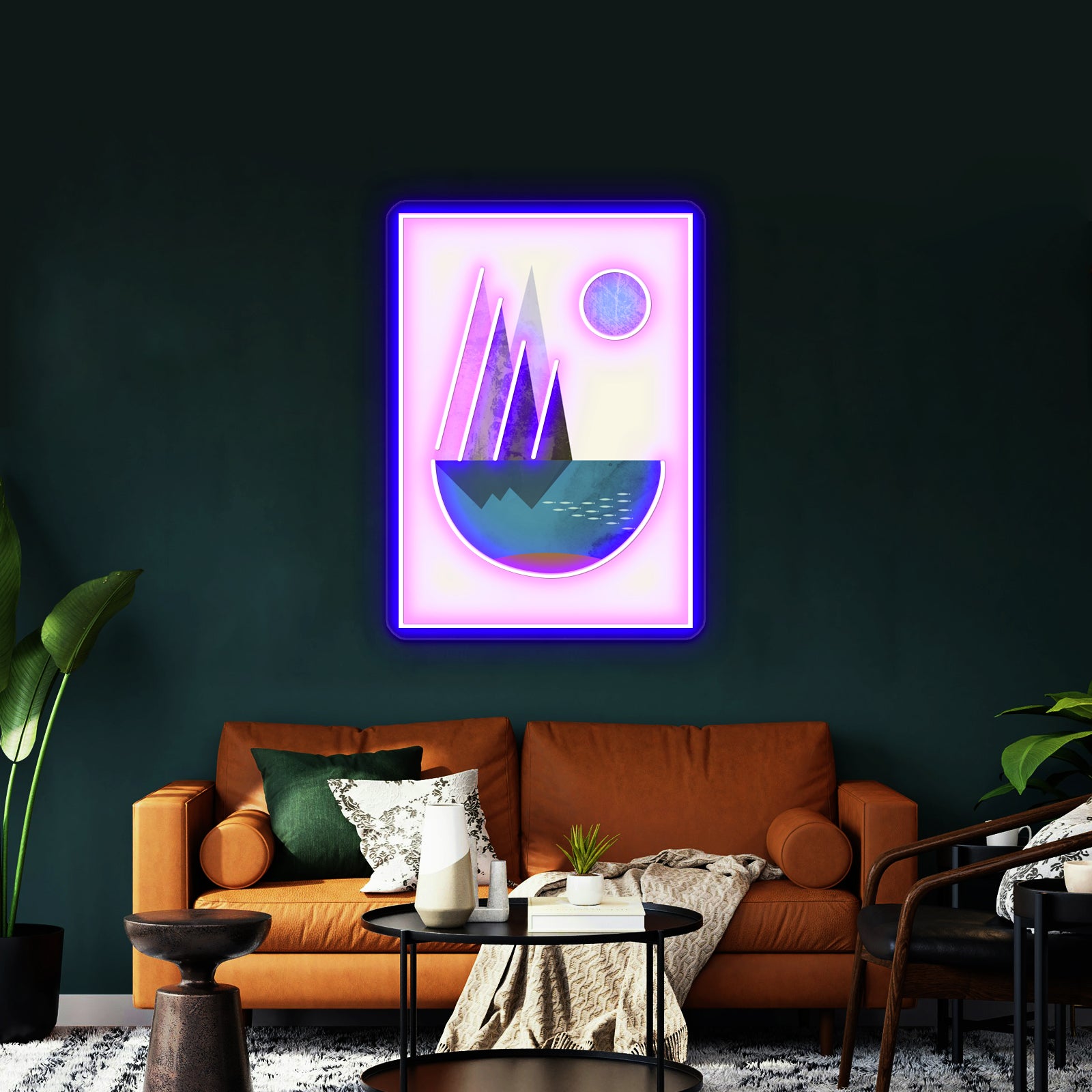 Earth Geometric Print Wall Artwork Neon Signs | Shineneon