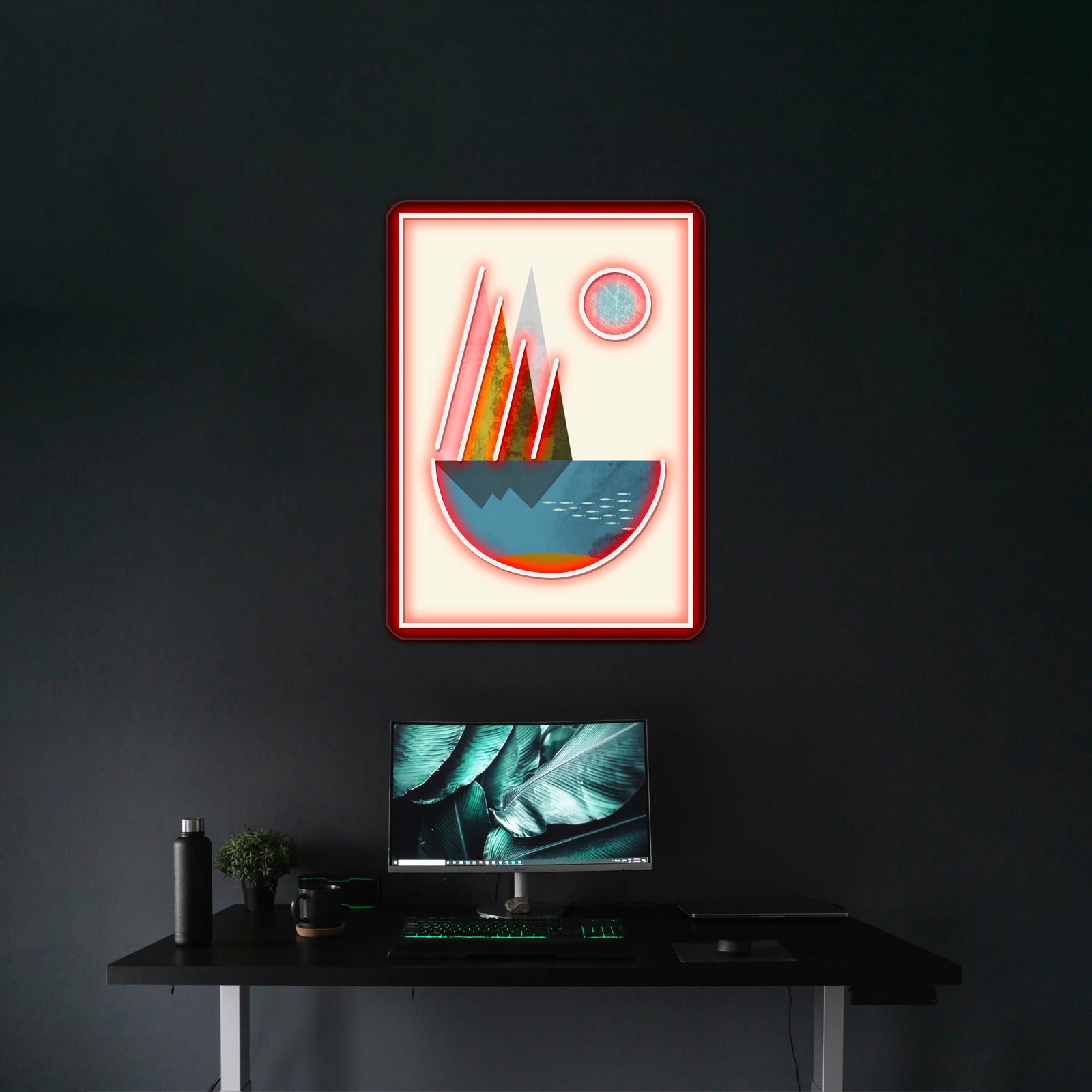 Earth Geometric Print Wall Artwork Neon Signs | Shineneon