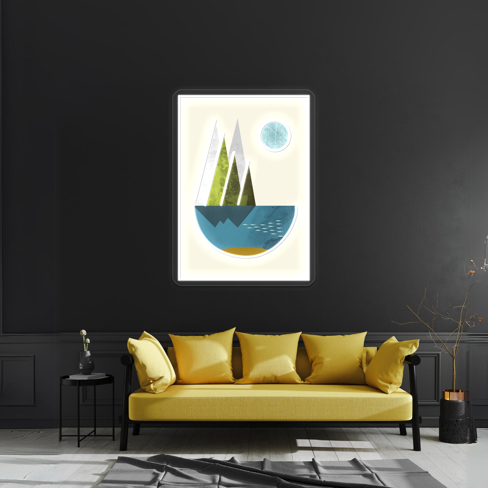 Earth Geometric Print Wall Artwork Neon Signs | Shineneon