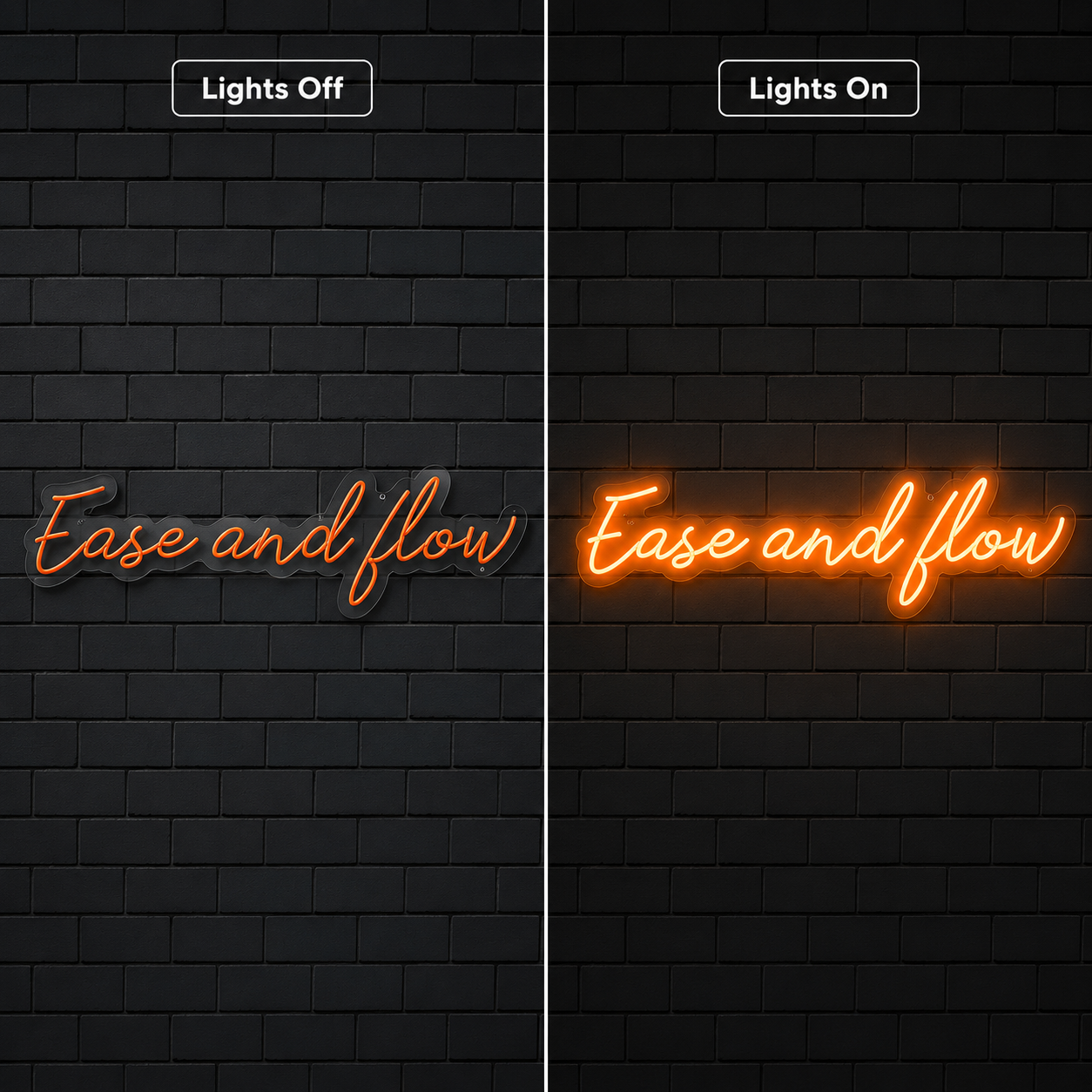 Ease And Flow LED Neon Sign - 06 Day Night Comparison