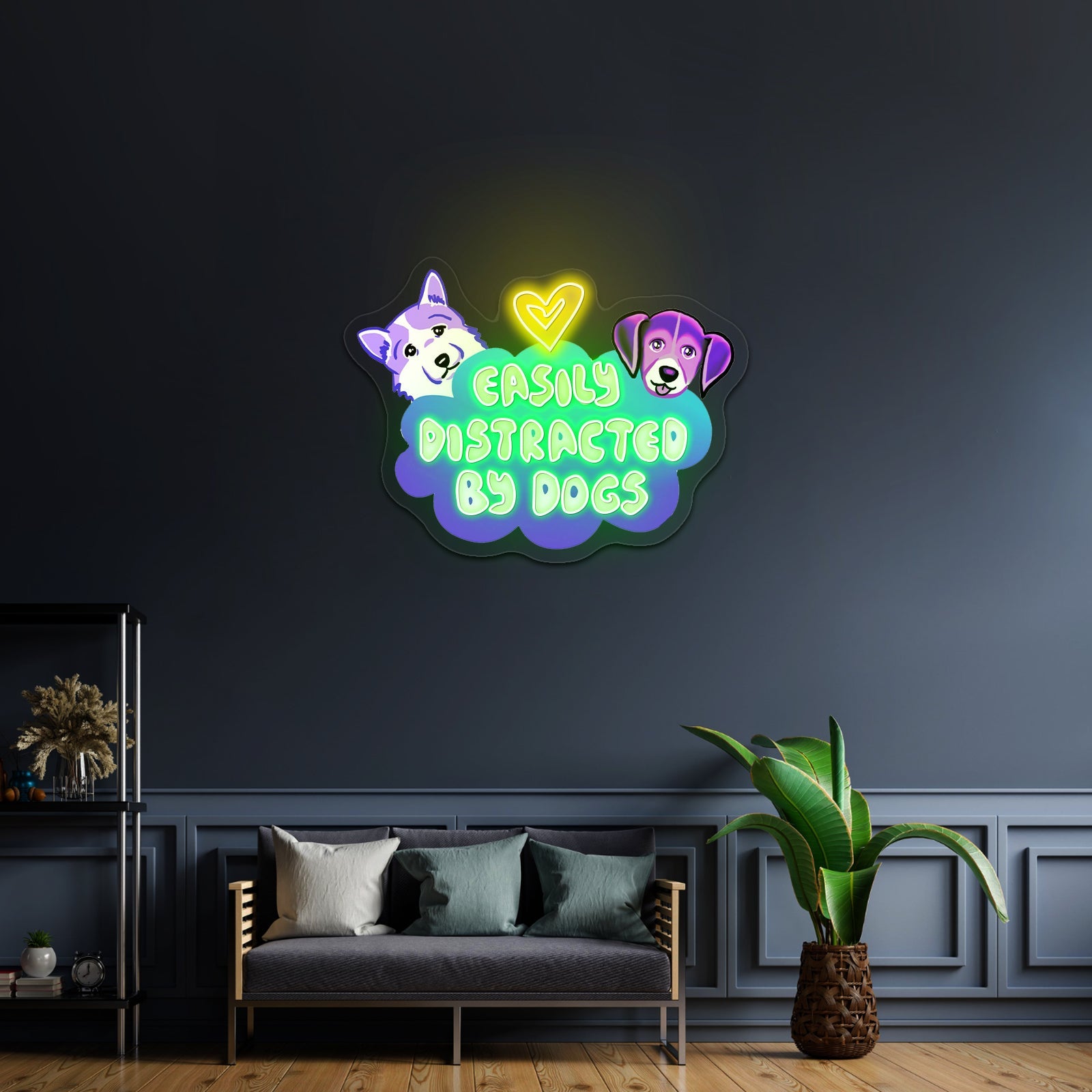 Easily Distracted By Dogs Cute Animal Neon Signs - Shineneon