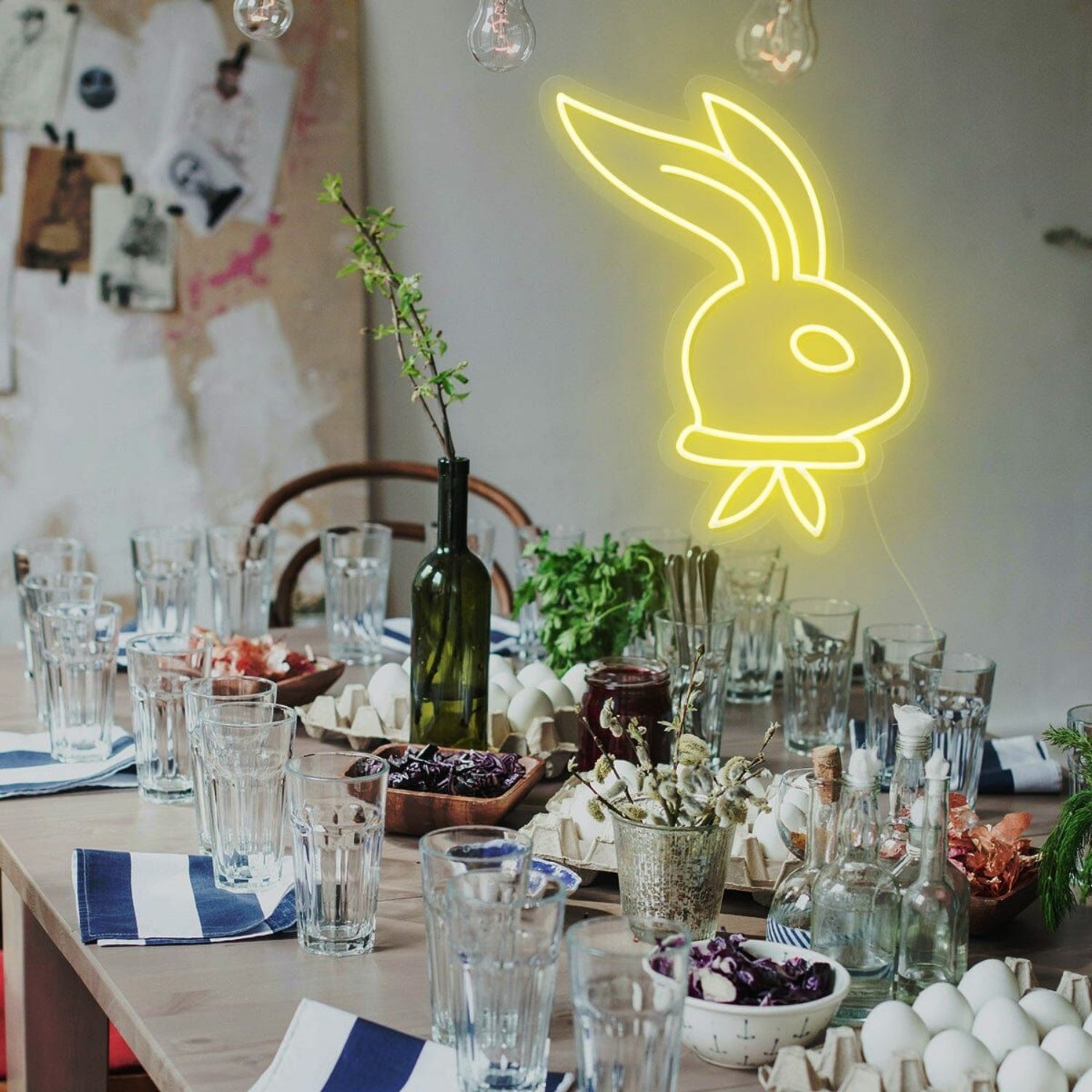 Easter Celebration And Decor Long Ear Bunny Neon Sign | Shineneon