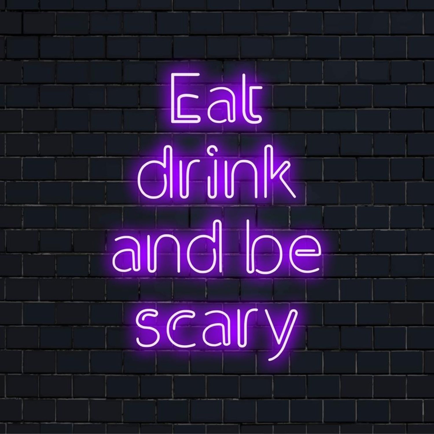 Eat Drink And Be Scary Led Neon Sign Purple Halloween Indoor Decor | Shineneon