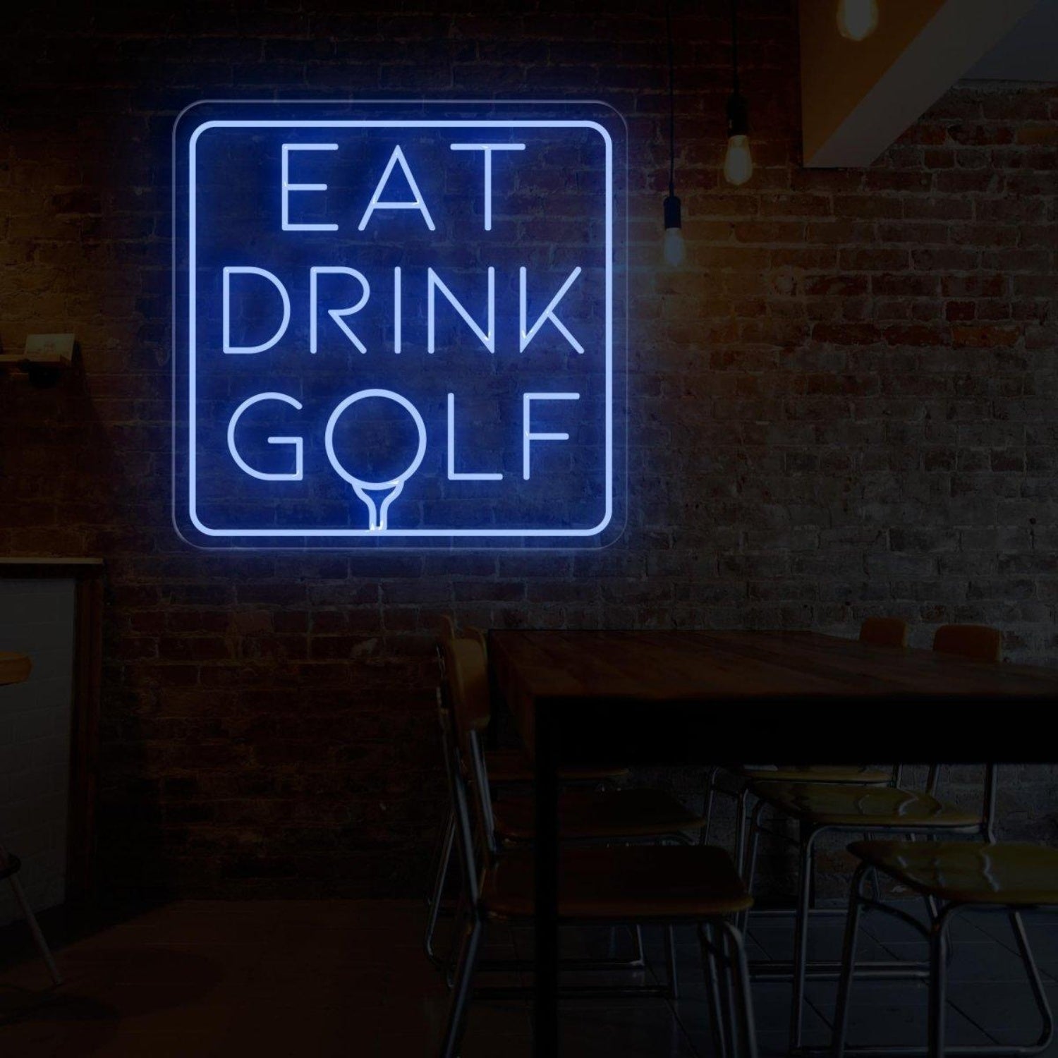 Eat Drink Golf Led Neon Sign Vibrant Purple For Man Cave Bar Golf Club Decor | Shineneon