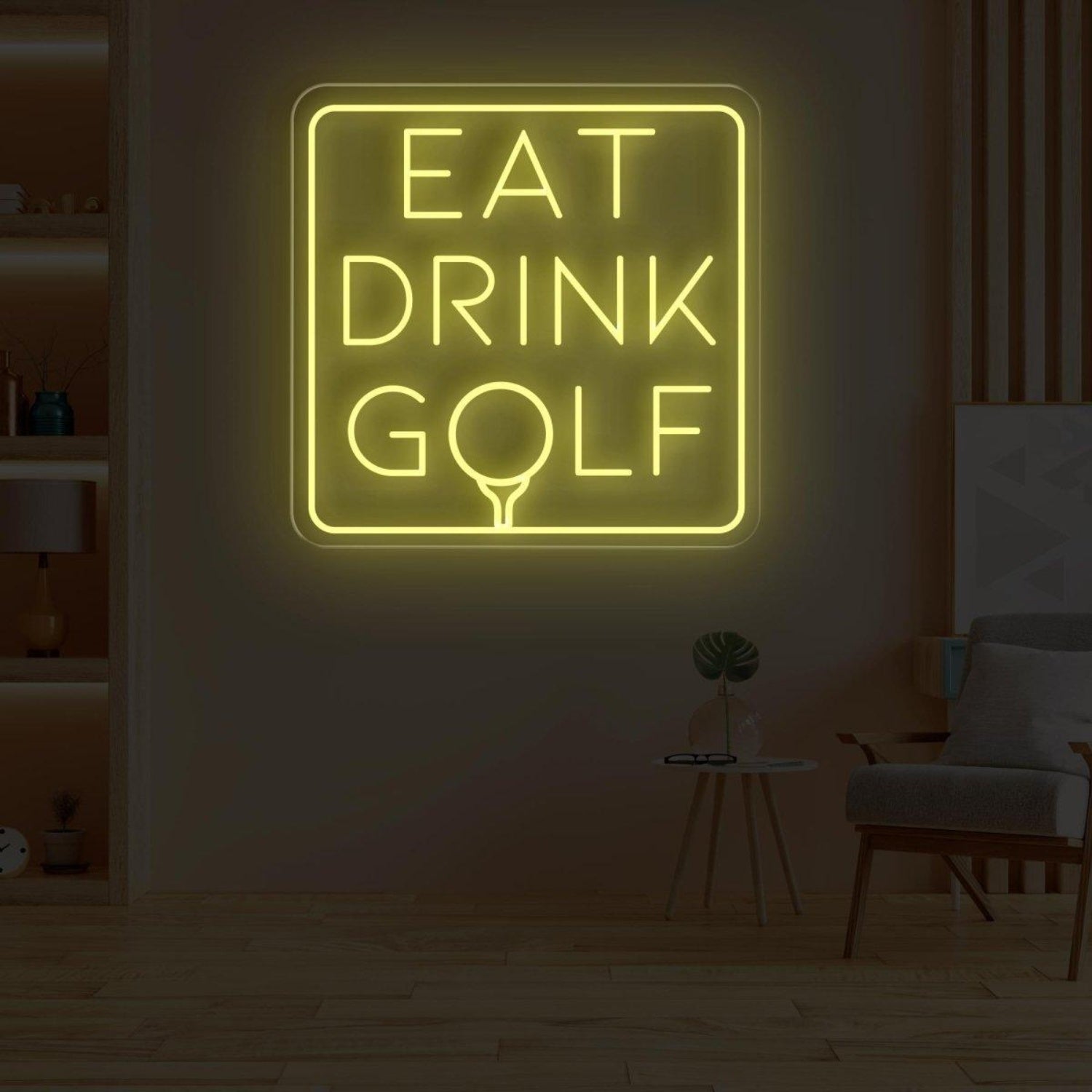 Eat Drink Golf Led Neon Sign Vibrant Purple For Man Cave Bar Golf Club Decor | Shineneon