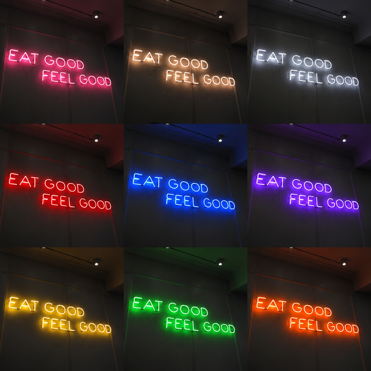Eat Good Feel Good LED Neon Sign - 05 Color Grid