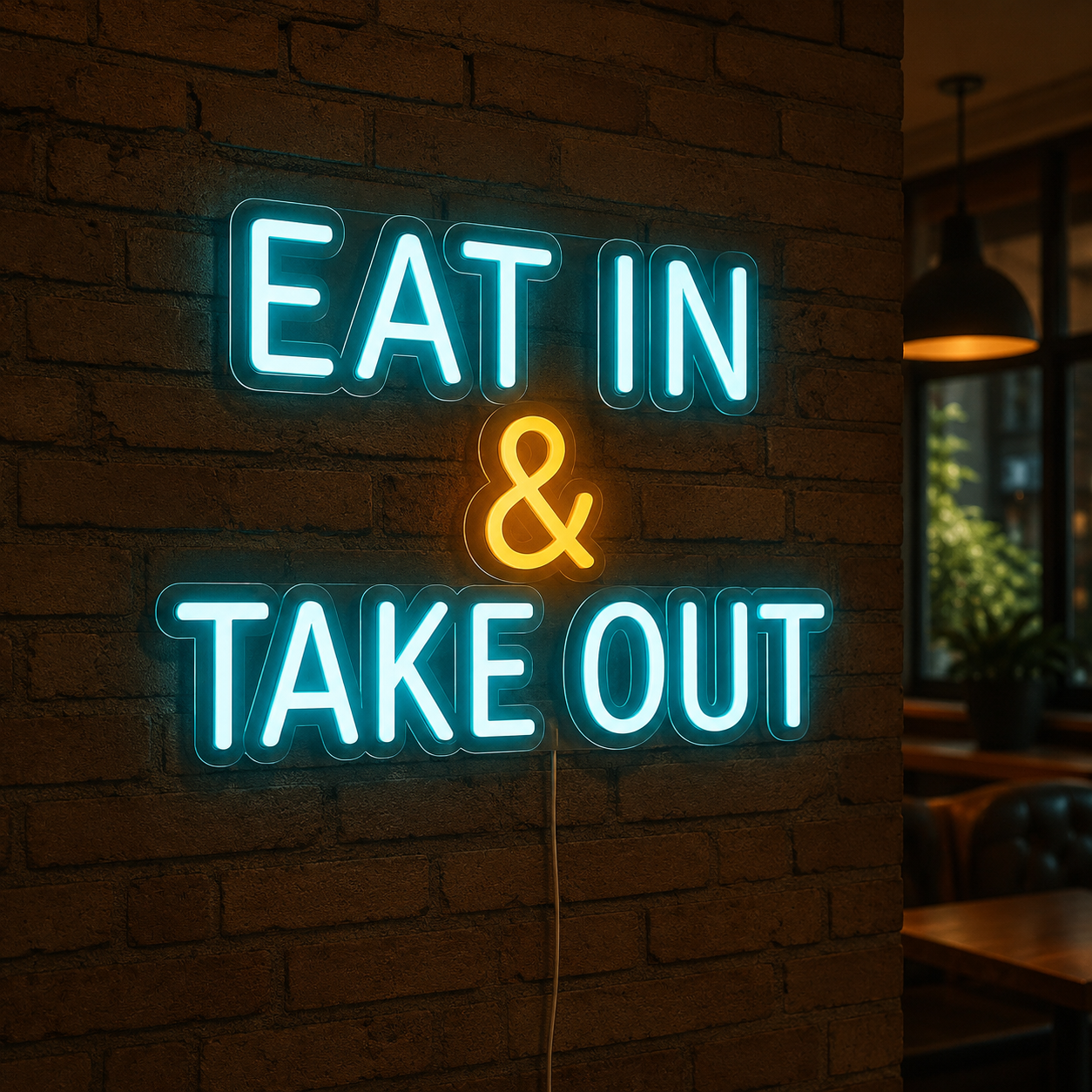 Eat In And Take Out LED Neon Sign - 01 Original Product Image