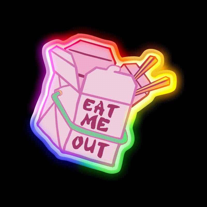 Eat Me Out Led Neon Sign Chinese Food Rgb Color