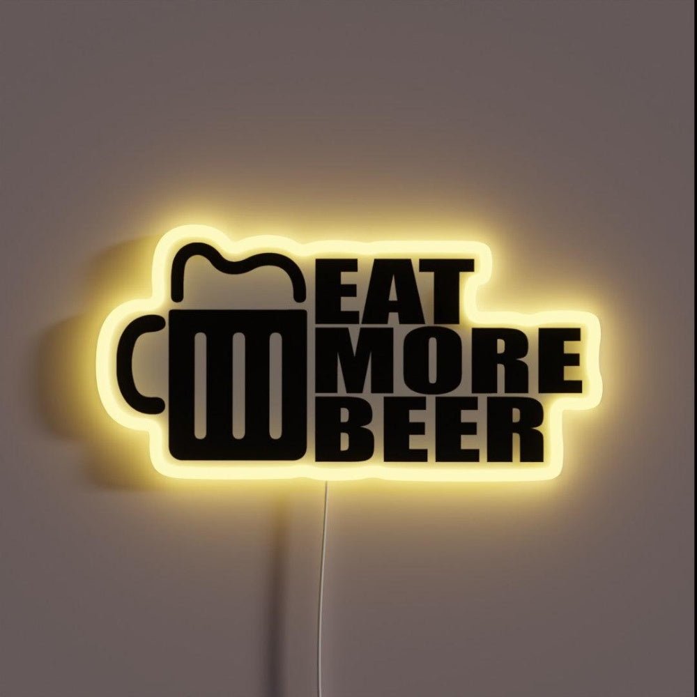 Eat More Beer V17 Rgb Led Neon Sign Bar Wall Decor - Shineneon