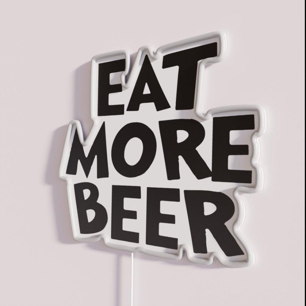 Eat More Beer V18 Rgb Led Neon Sign Bar Wall Decor - Shineneon