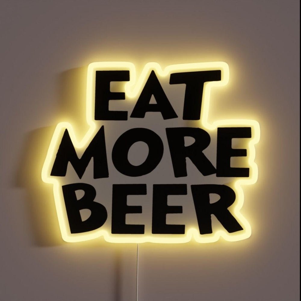 Eat More Beer V18 Rgb Led Neon Sign Bar Wall Decor - Shineneon