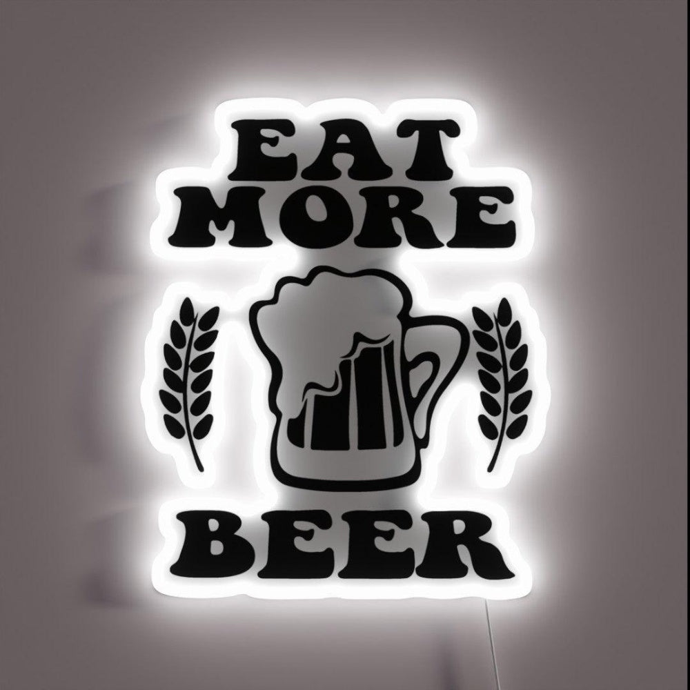 Eat More Beer V20 Rgb Led Neon Sign Bar Wall Decor - Shineneon
