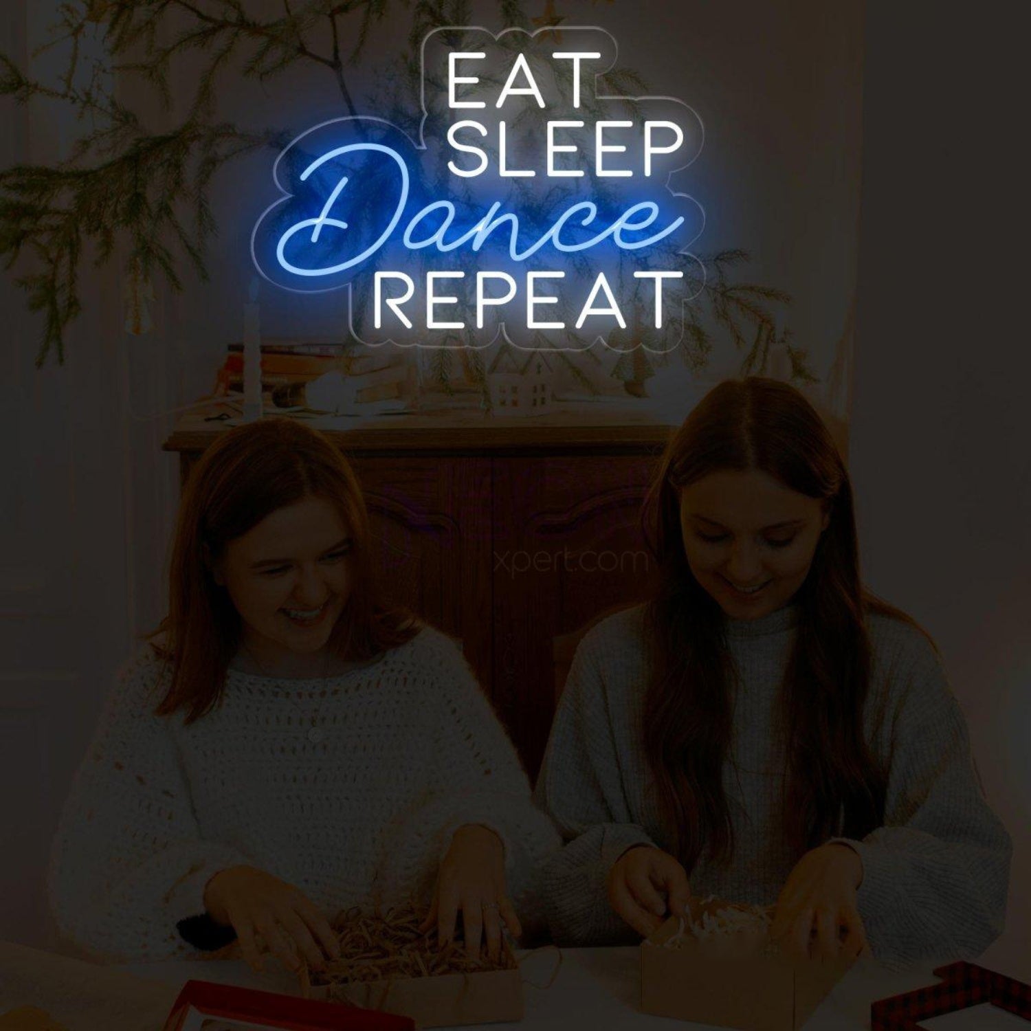 Eat Sleep Dance Repeat Pink White Led Neon Sign Modern Indoor Wall Decor | Shineneon