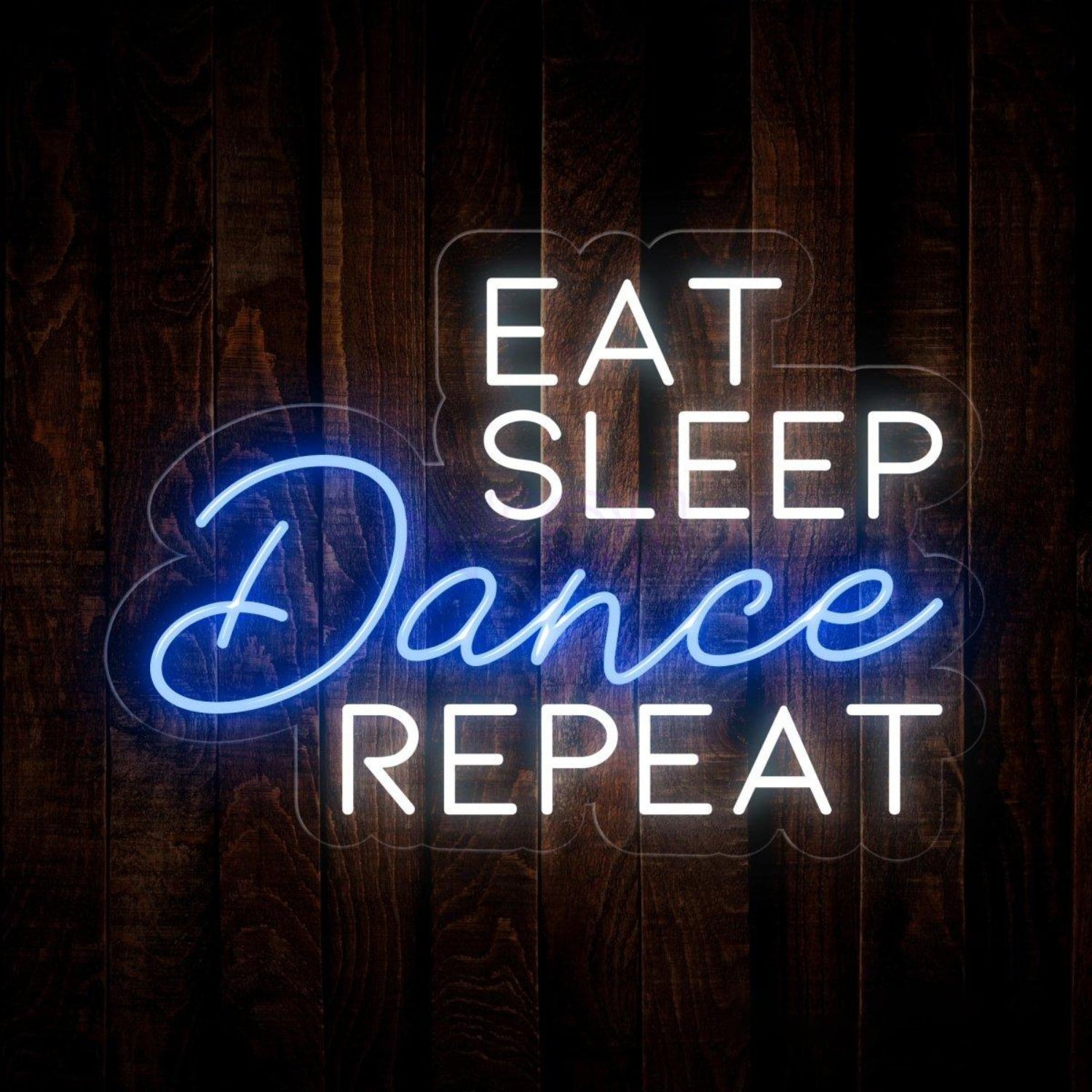 Eat Sleep Dance Repeat Pink White Led Neon Sign Modern Indoor Wall Decor | Shineneon