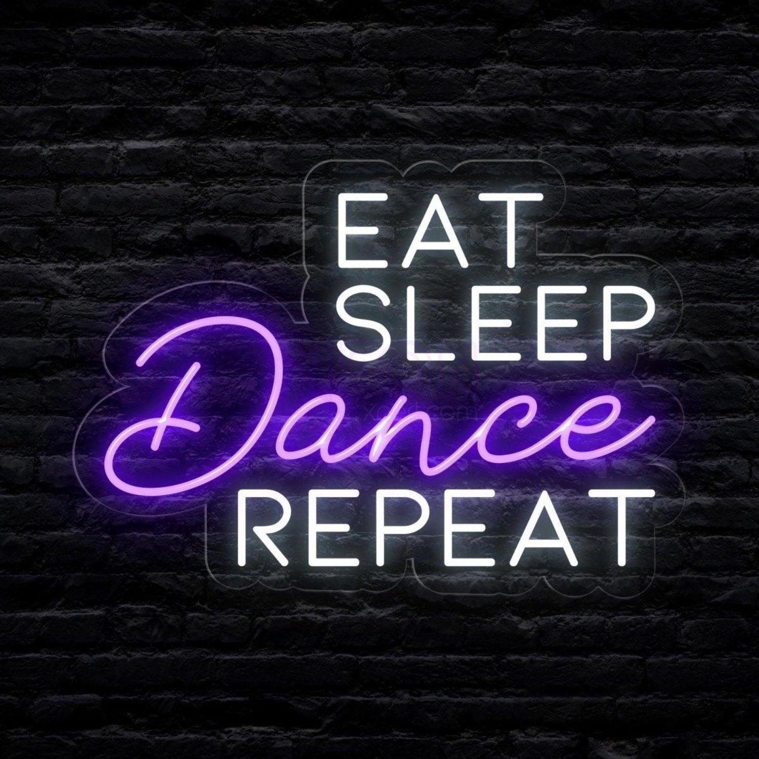 Eat Sleep Dance Repeat Pink White Led Neon Sign Modern Indoor Wall Decor | Shineneon