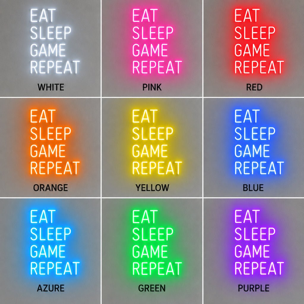 Eat Sleep Game Repeat LED Neon Sign Garage Neon Sign - Shineneon