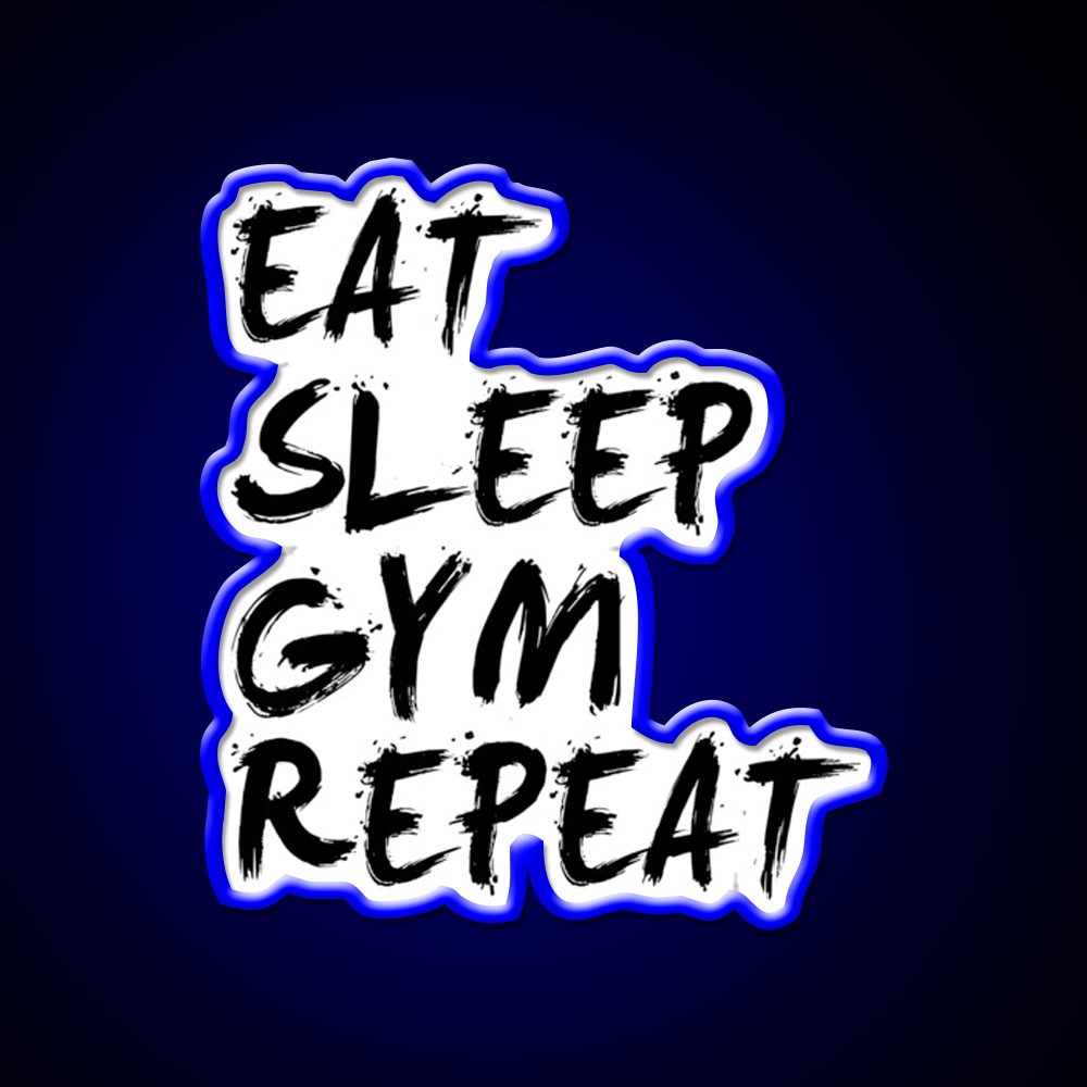Eat Sleep Gym Repeat Gym Fitness Led Neon Sign Rgb Color - LED neon sign view 5